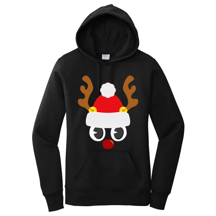 Reindeer Antlers Santa Hat Christmas Pajamas Women's Pullover Hoodie