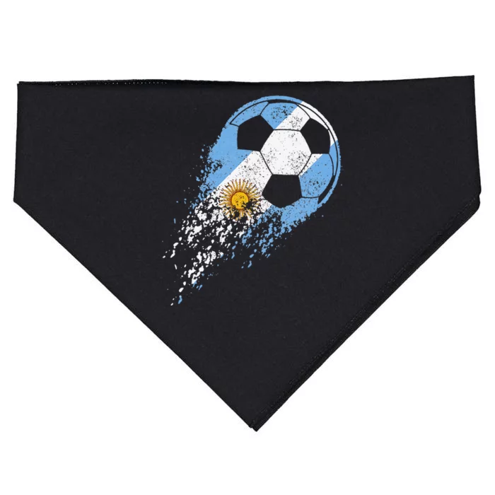 Retro Argentina Soccer Argentinian Flag Pride Soccer USA-Made Doggie Bandana