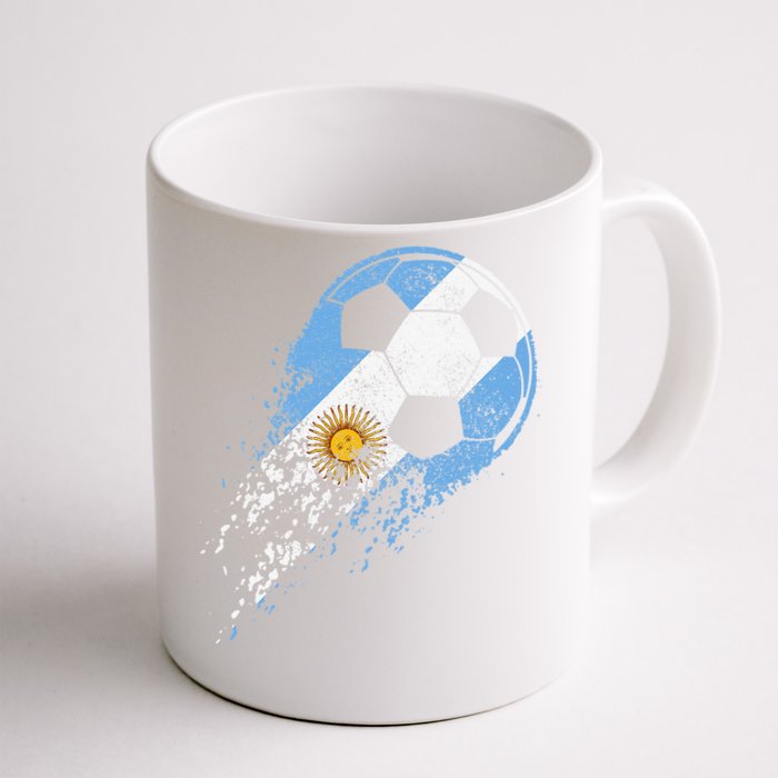 Retro Argentina Soccer Argentinian Flag Pride Soccer Front & Back Coffee Mug