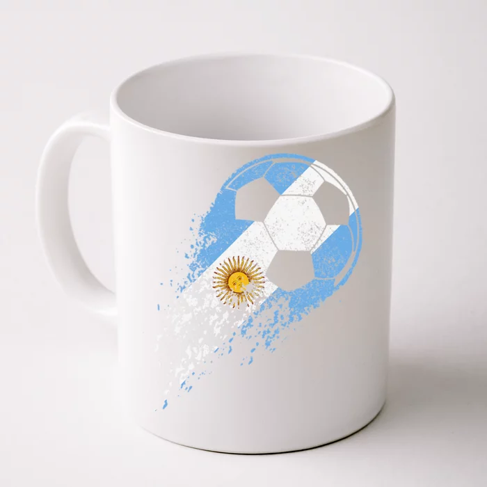 Retro Argentina Soccer Argentinian Flag Pride Soccer Front & Back Coffee Mug