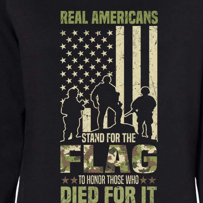 Real Americans Stand For Flag Meaningful Gift Us Veteran Veterans Day Great Gift Womens California Wash Sweatshirt