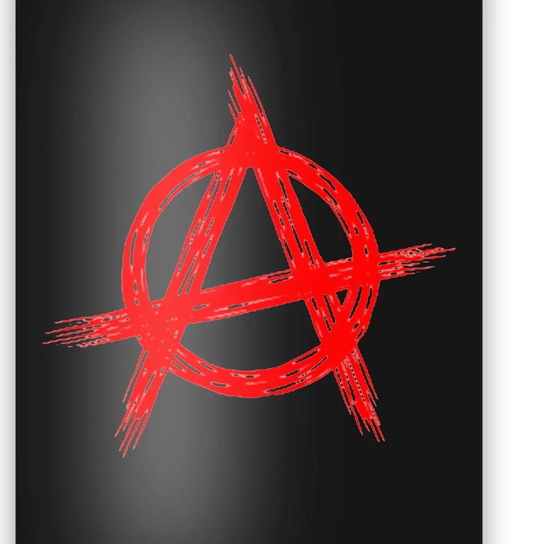 Red Anarchist Symbol Distressed Political Anarchy Rock Star Poster