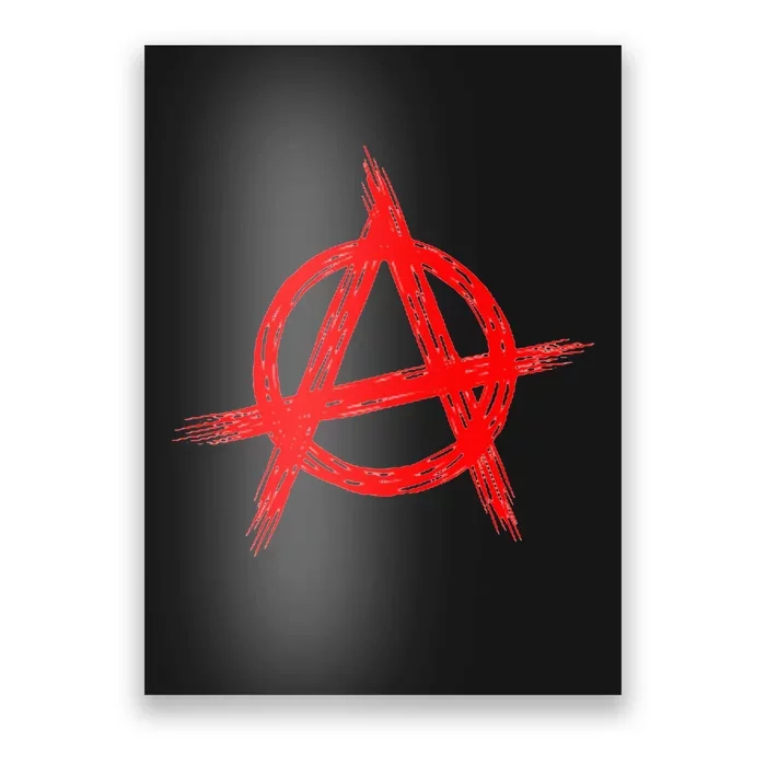 Red Anarchist Symbol Distressed Political Anarchy Rock Star Poster