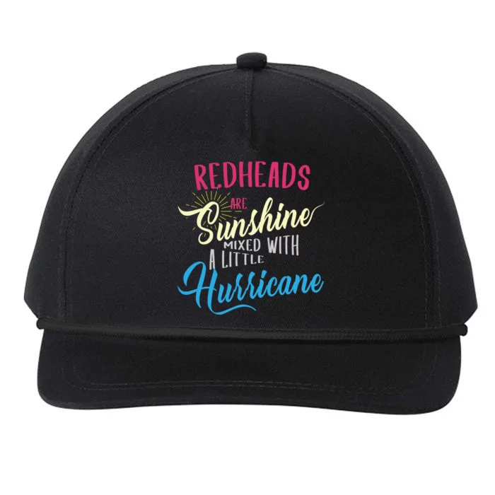 Redheads Are Sunshine Mixed With A Little Hurricane Funny Gift Snapback Five-Panel Rope Hat