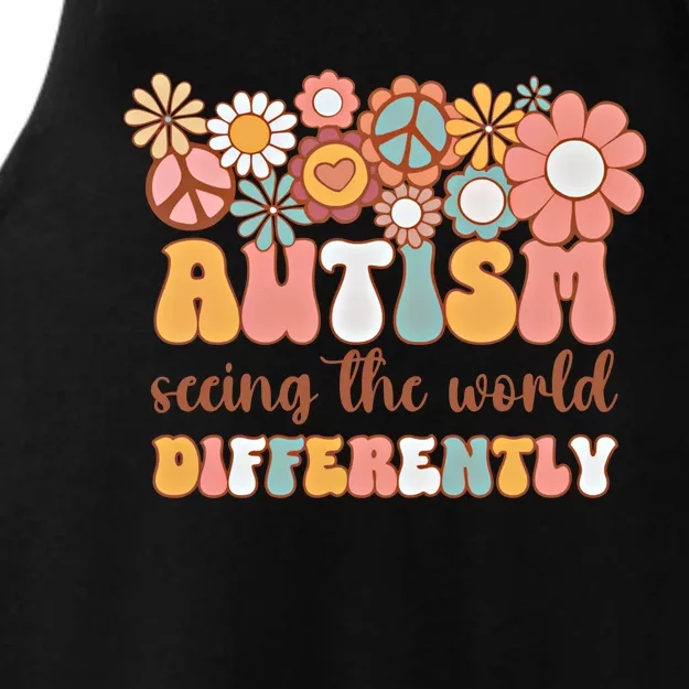 Retro Autism Seeing The World Differently Angle Awareness Meaningful Gift Ladies Tri-Blend Wicking Tank