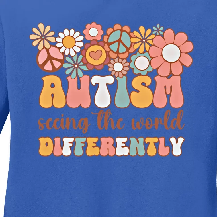 Retro Autism Seeing The World Differently Angle Awareness Meaningful Gift Ladies Long Sleeve Shirt