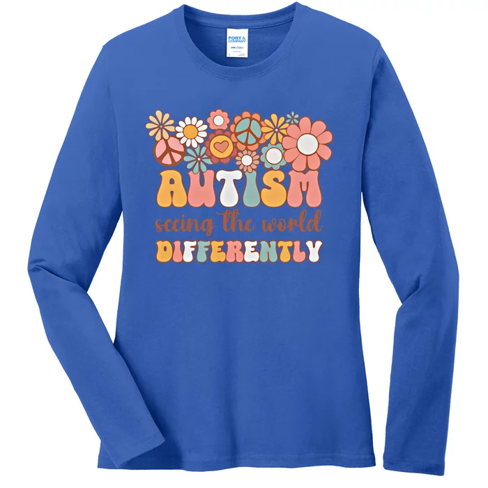 Retro Autism Seeing The World Differently Angle Awareness Meaningful Gift Ladies Long Sleeve Shirt