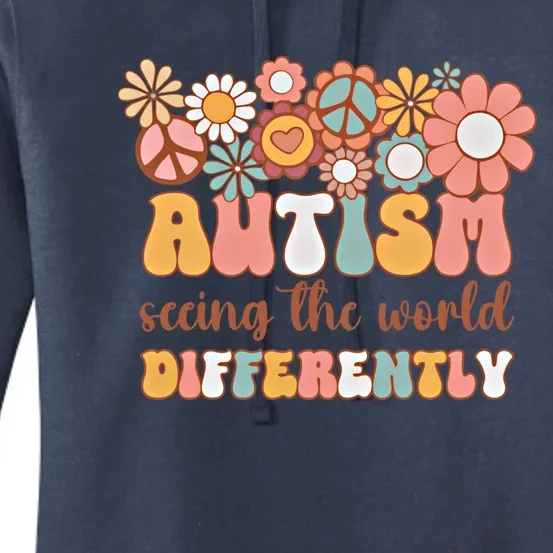 Retro Autism Seeing The World Differently Angle Awareness Meaningful Gift Women's Pullover Hoodie