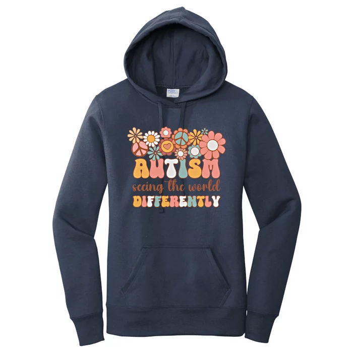 Retro Autism Seeing The World Differently Angle Awareness Meaningful Gift Women's Pullover Hoodie