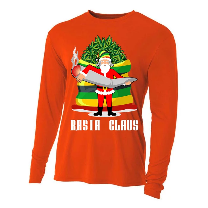 Rasta Claus Santa Funny Christmas Cooling Performance Long Sleeve Crew