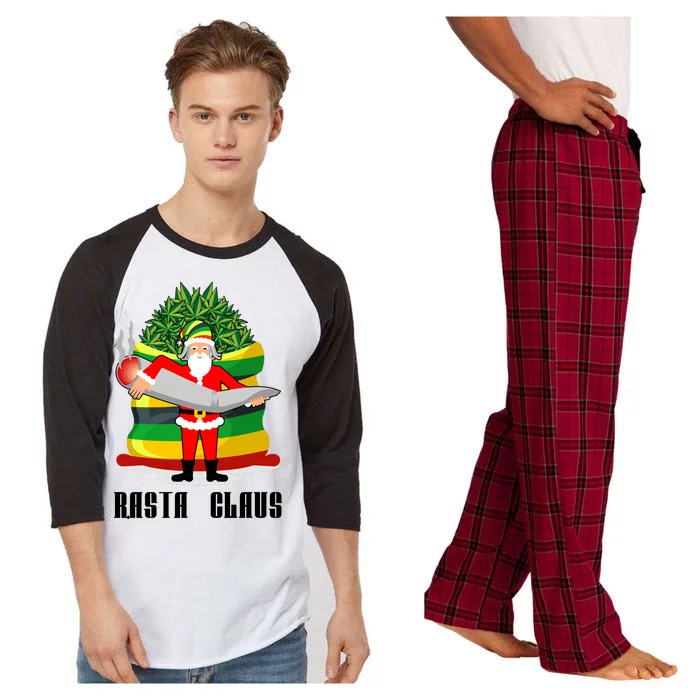 Rasta Claus Santa Funny Christmas Raglan Sleeve Pajama Set