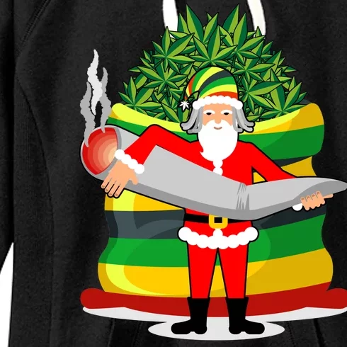 Rasta Claus Santa Funny Christmas Women's Fleece Hoodie