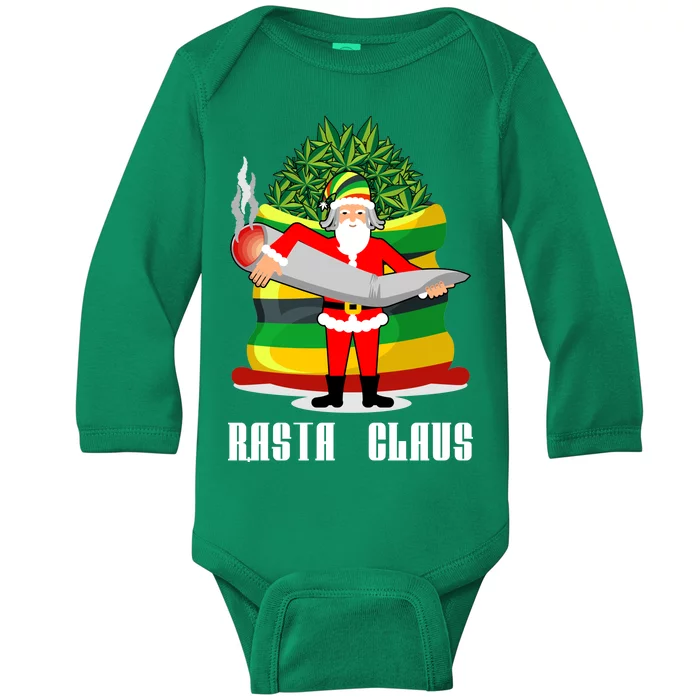 Rasta Claus Santa Funny Christmas Baby Long Sleeve Bodysuit