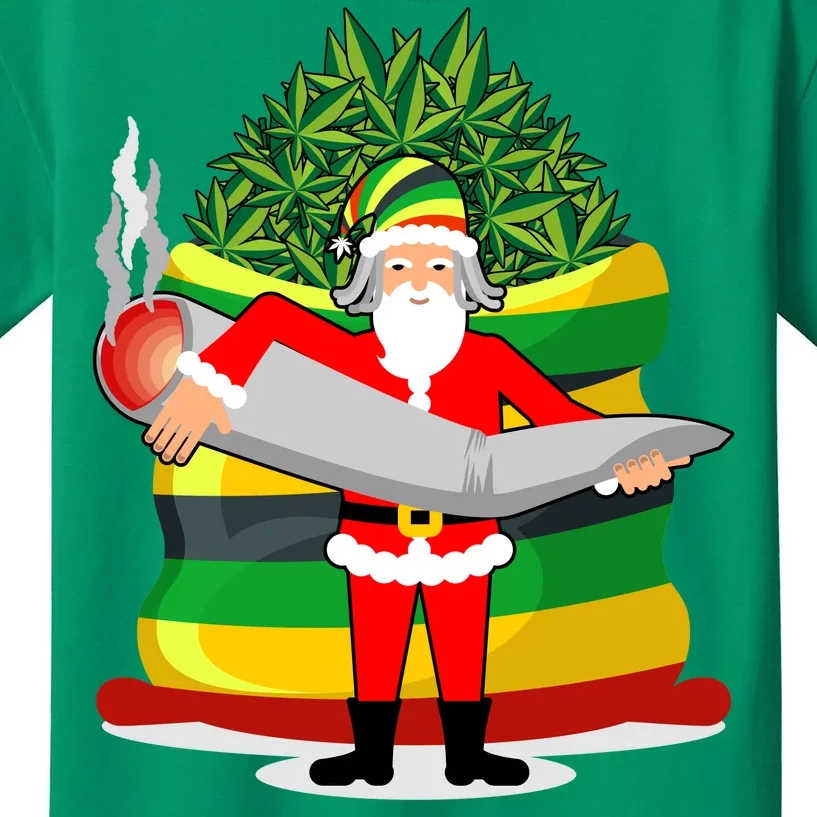 Rasta Claus Santa Funny Christmas Kids T-Shirt