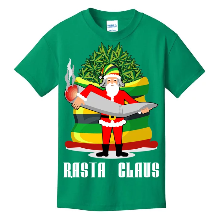 Rasta Claus Santa Funny Christmas Kids T-Shirt