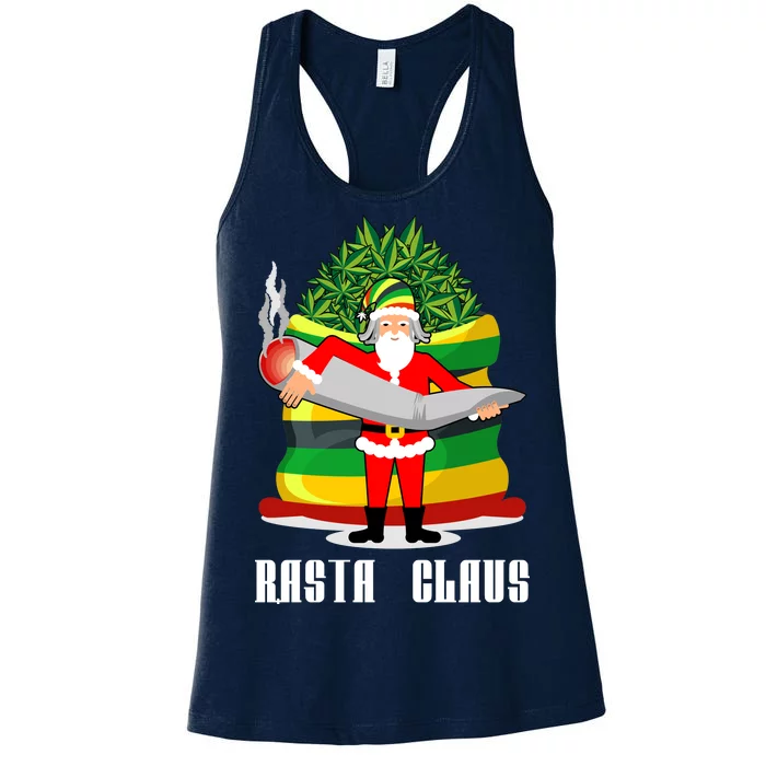 Rasta Claus Santa Funny Christmas Women's Racerback Tank