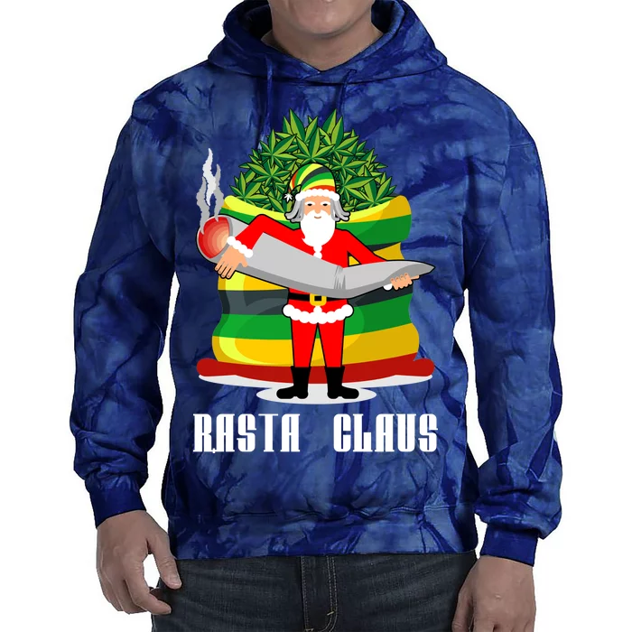 Rasta Claus Santa Funny Christmas Tie Dye Hoodie