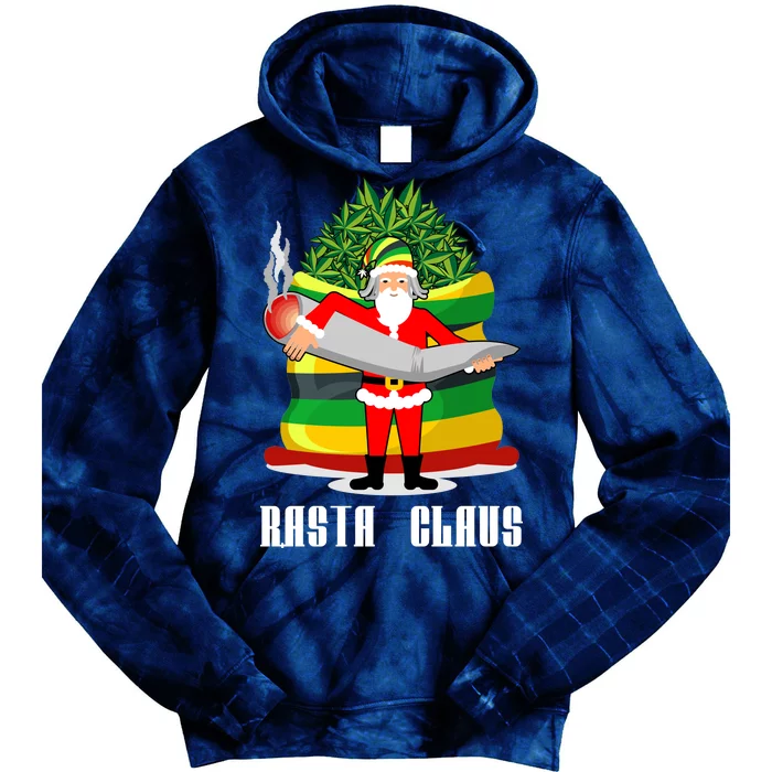 Rasta Claus Santa Funny Christmas Tie Dye Hoodie