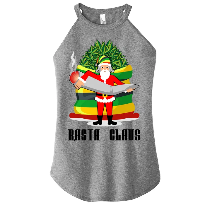 Rasta Claus Santa Funny Christmas Women’s Perfect Tri Rocker Tank