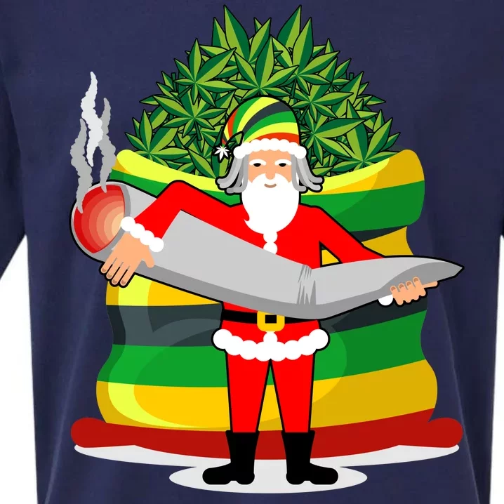 Rasta Claus Santa Funny Christmas Sueded Cloud Jersey T-Shirt