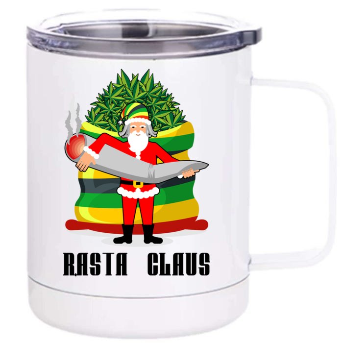 Rasta Claus Santa Funny Christmas Front & Back 12oz Stainless Steel Tumbler Cup