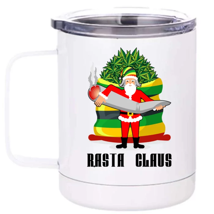 Rasta Claus Santa Funny Christmas Front & Back 12oz Stainless Steel Tumbler Cup