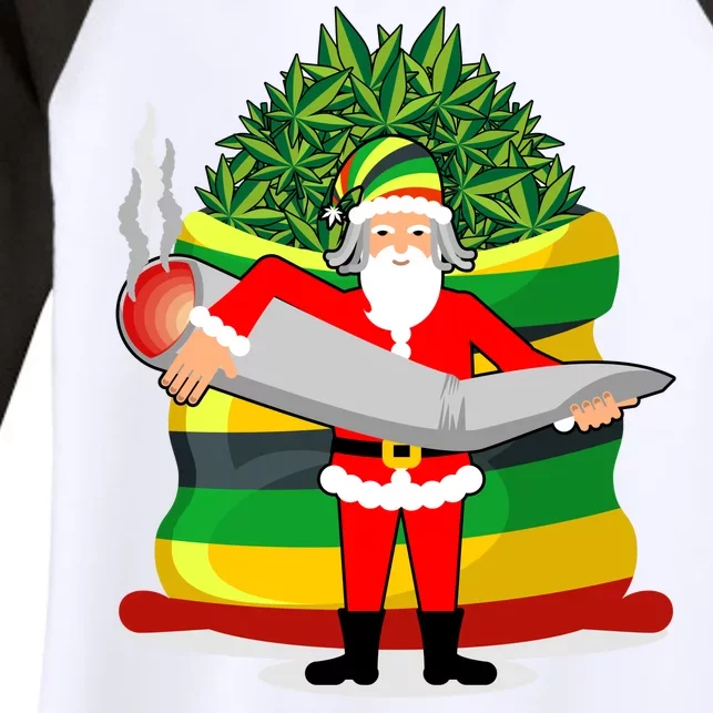 Rasta Claus Santa Funny Christmas Women's Tri-Blend 3/4-Sleeve Raglan Shirt