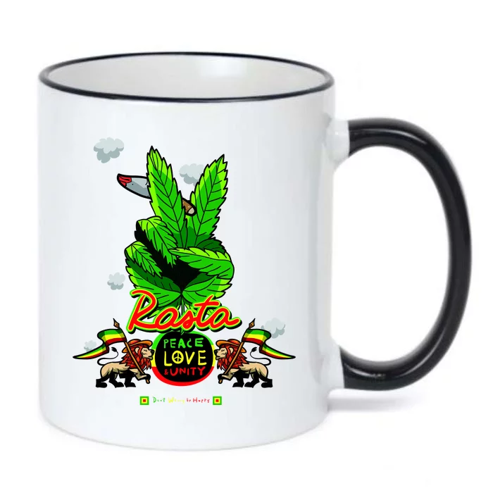 Rasta Jamaica Peace Love Unity Black Color Changing Mug