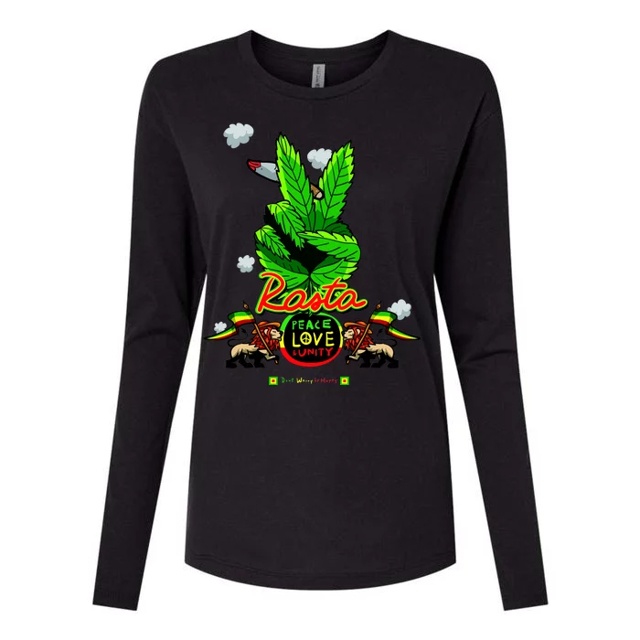 Rasta Jamaica Peace Love Unity Womens Cotton Relaxed Long Sleeve T-Shirt