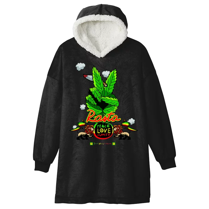 Rasta Jamaica Peace Love Unity Hooded Wearable Blanket