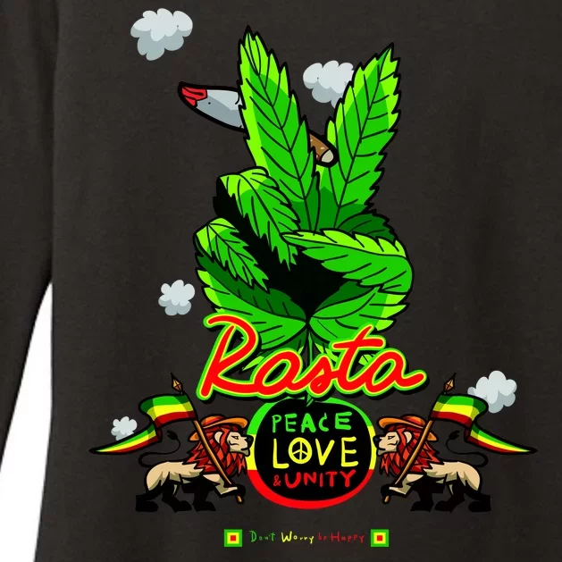 Rasta Jamaica Peace Love Unity Womens CVC Long Sleeve Shirt