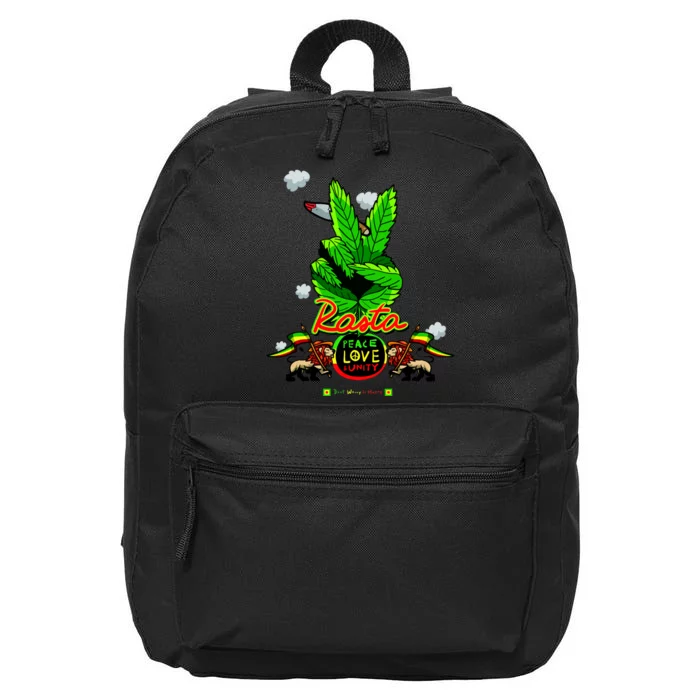 Rasta Jamaica Peace Love Unity 16 in Basic Backpack