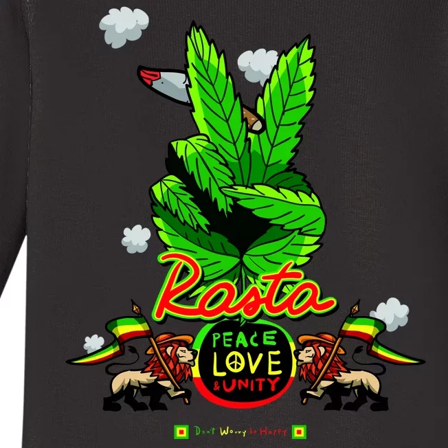 Rasta Jamaica Peace Love Unity Baby Long Sleeve Bodysuit