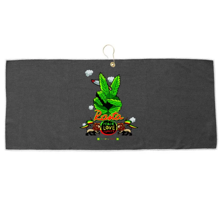 Rasta Jamaica Peace Love Unity Large Microfiber Waffle Golf Towel