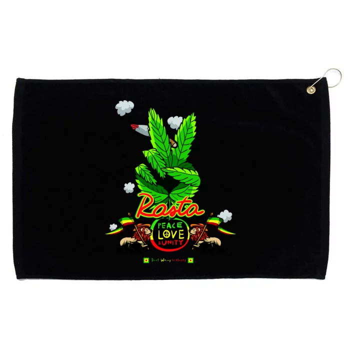 Rasta Jamaica Peace Love Unity Grommeted Golf Towel