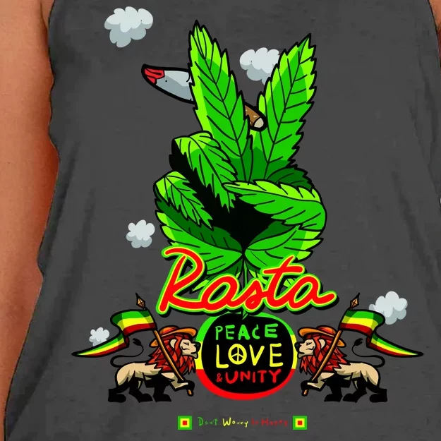 Rasta Jamaica Peace Love Unity Women's Knotted Racerback Tank