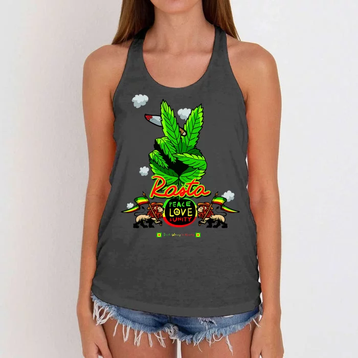 Rasta Jamaica Peace Love Unity Women's Knotted Racerback Tank