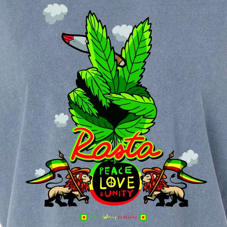 Rasta Jamaica Peace Love Unity Garment-Dyed Women's Muscle Tee