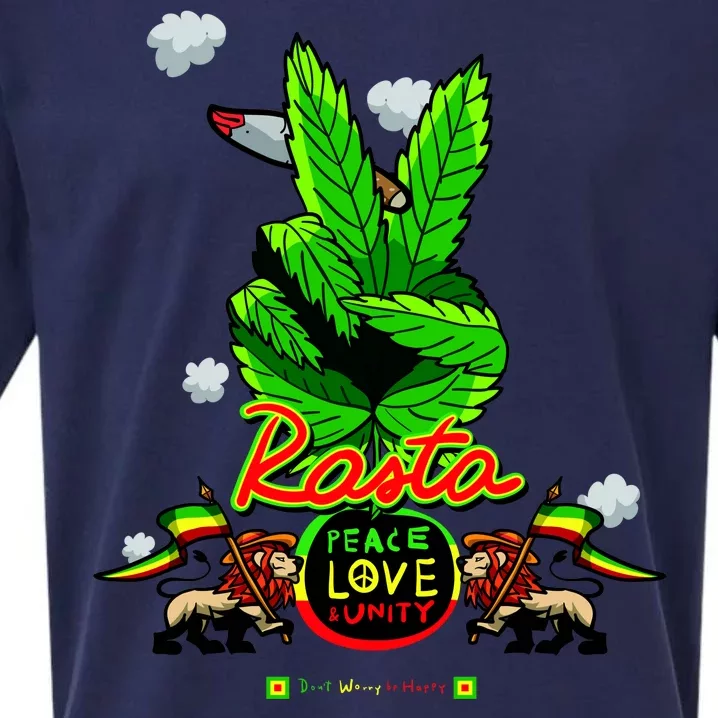 Rasta Jamaica Peace Love Unity Sueded Cloud Jersey T-Shirt