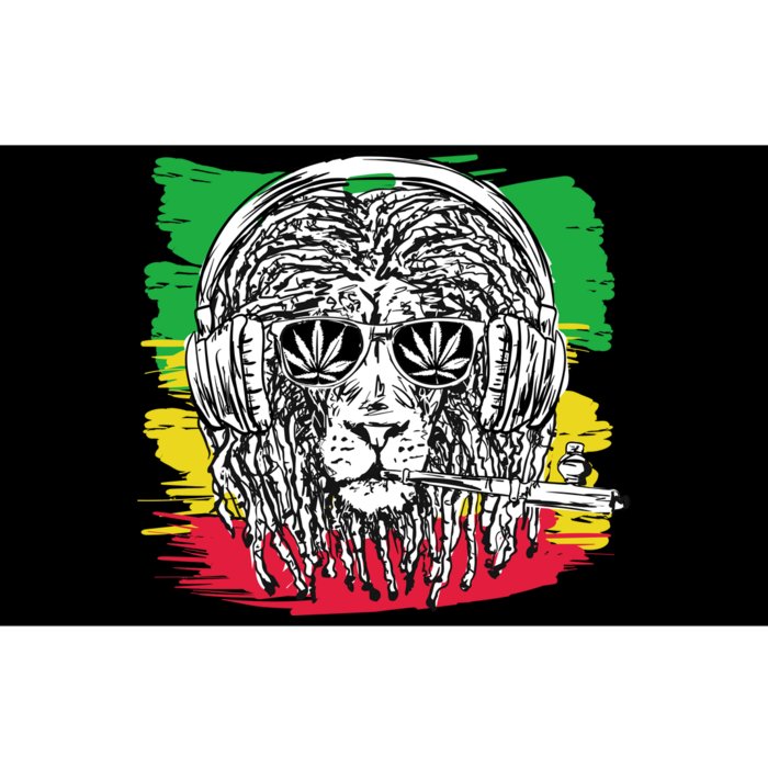 Rasta Lion With Glasses Smoking A Joint Bumper Sticker