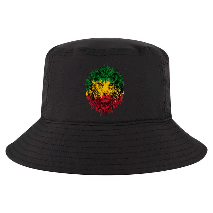 Rasta theme with lion head Cool Comfort Performance Bucket Hat