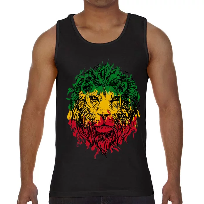 Rasta theme with lion head Comfort Colors® Tank Top