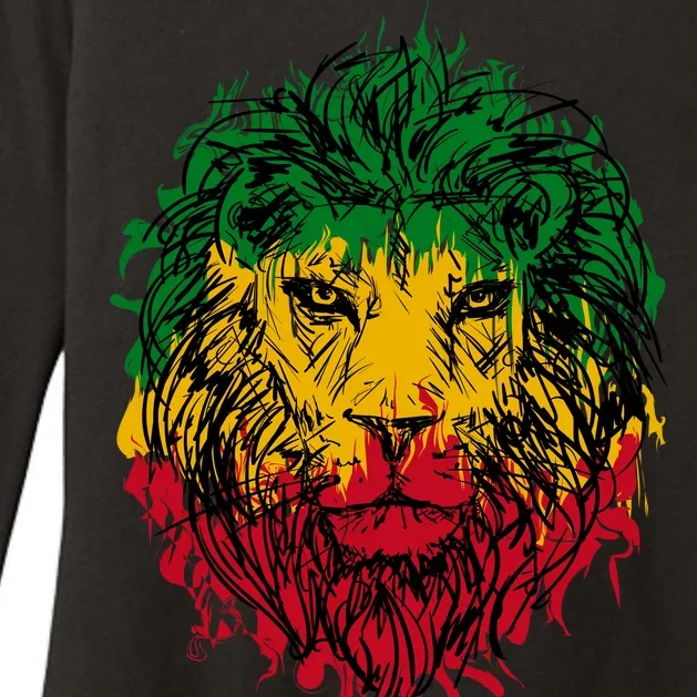 Rasta theme with lion head Womens CVC Long Sleeve Shirt