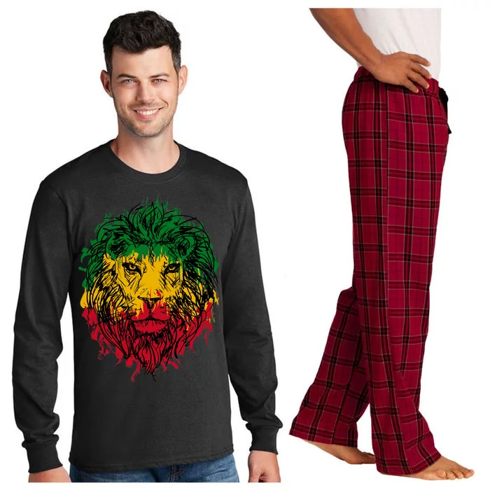 Rasta theme with lion head Long Sleeve Pajama Set