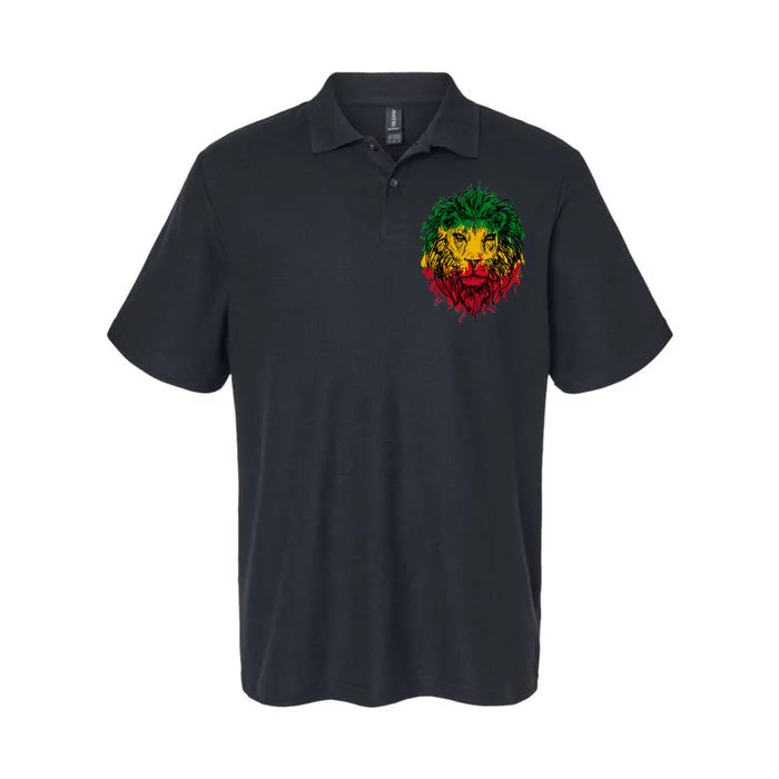 Rasta theme with lion head Softstyle Adult Sport Polo