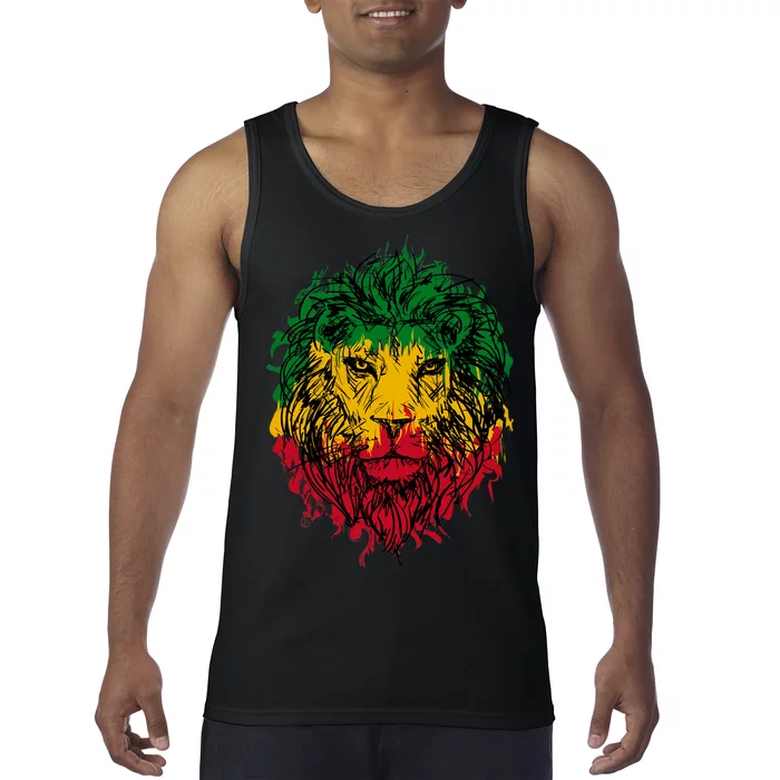 Rasta theme with lion head Tank Top