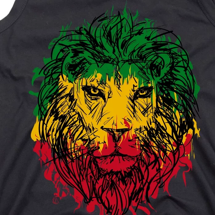 Rasta theme with lion head Tank Top