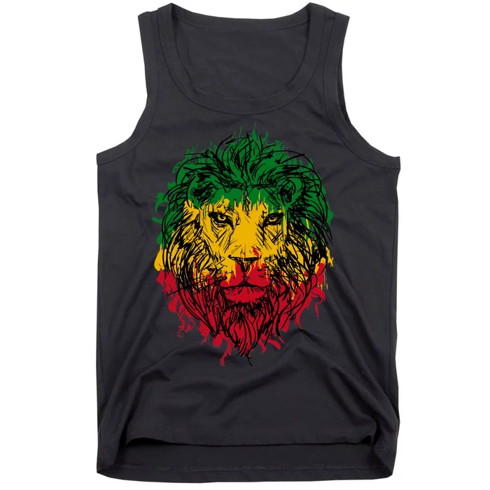 Rasta theme with lion head Tank Top