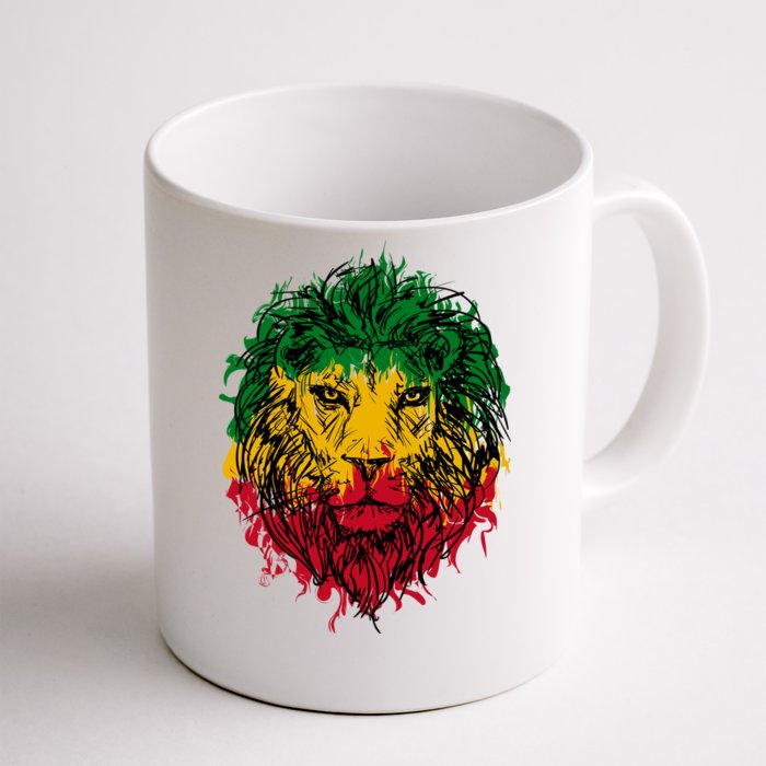 Rasta theme with lion head Front & Back Coffee Mug