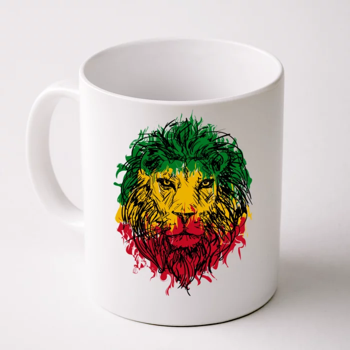 Rasta theme with lion head Front & Back Coffee Mug